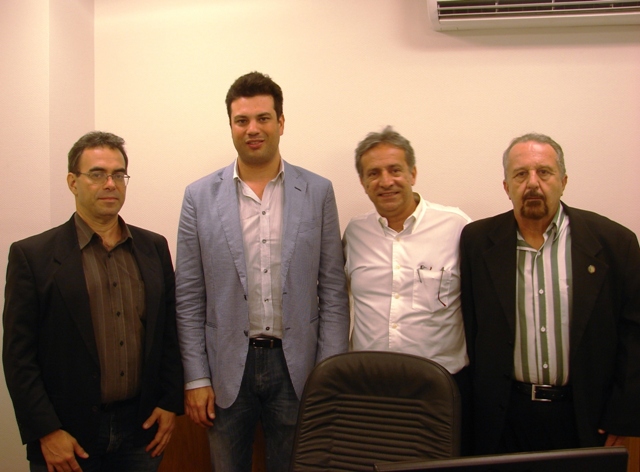 A partir da esq.: Paulo Torres (DS/RJ) , Deputado Leonardo Picciani, Antônio Henrique Cunha (DS/RJ) e Sergio Wehbe (Afiperj)
